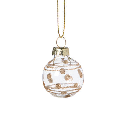 Kerstbal stip/streep - goudkleurig